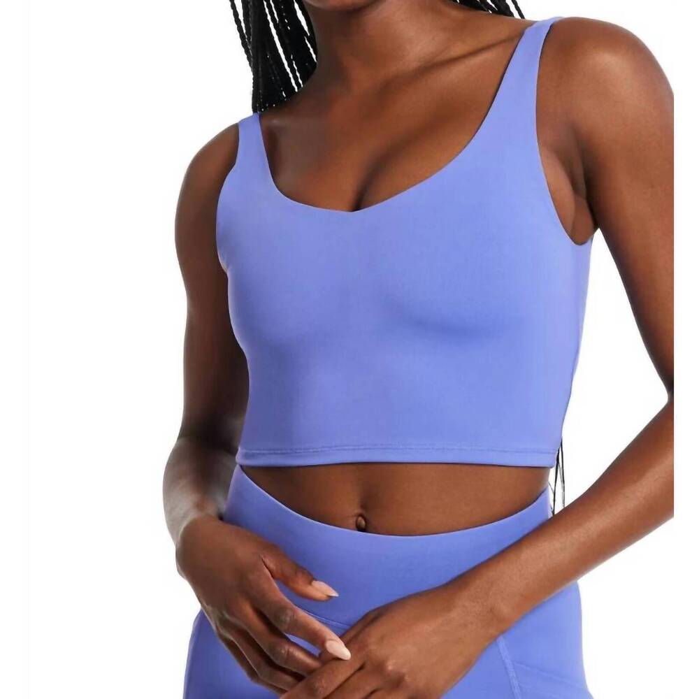 NEW BANDIER v-neck tempo crop bra in baja blue